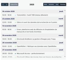 Capture du calendier de formation